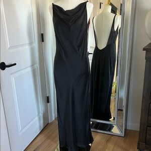 Victoria's Secret Black Silk Backless Dress